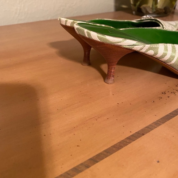 Saks Fifth Avenue satin embroidered mules - Picture 4 of 6